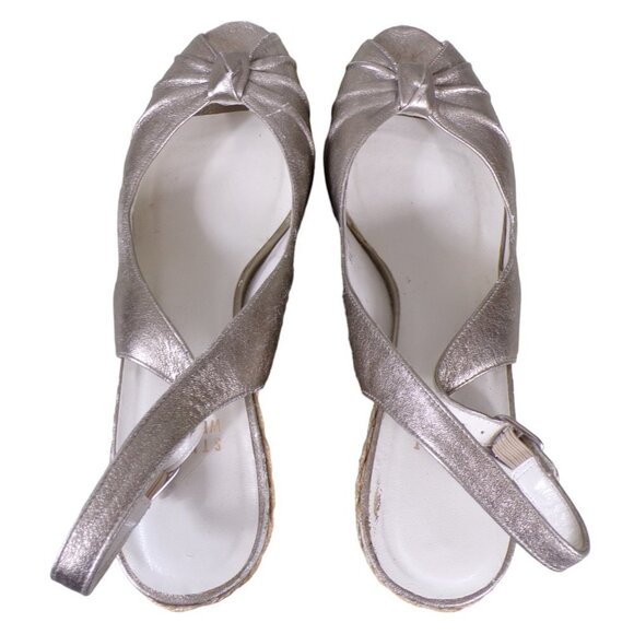 NEW Stuart Weitzman Peep Toe Fiesta Espadrille Wedge Sandals Size 9.5M #506 - Picture 3 of 8